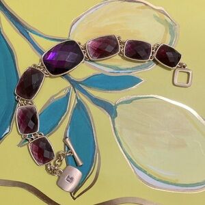 Liz Claiborne Purple & Matte Gold Bracelet